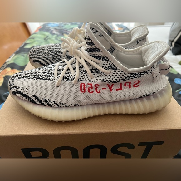 Yeezy Other - Adidas x Yeezy SPLY Boost 350 V2 “Zebra” Black/Red/White, Sz 8